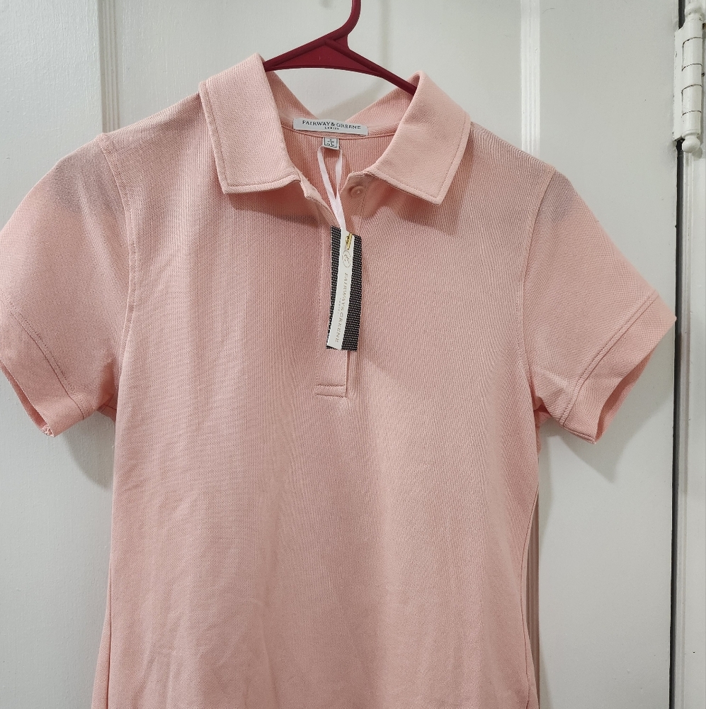 SPORTY Fairway Greene Pink Short Sleeve Polo - NWT